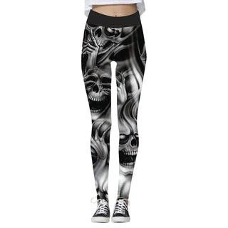 Women's Fashion Halloween High Waist Elastic Yoga Sports Leggings - Phosgene