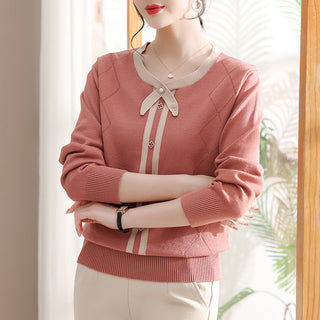 Temperament Knitted Shirt Spring And Autumn Sweater - Phosgene