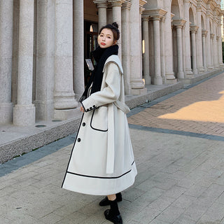 Loose And Thickened Temperament Woolen Coat Mid-length Woolen Coat - Phosgene