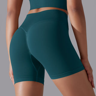 Hip Raise Skinny High Elastic Yoga Shorts - Phosgene