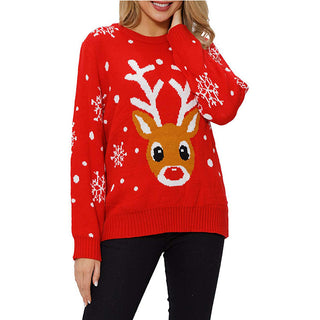 Christmas Reindeer Jacquard Knitted Sweater - Phosgene