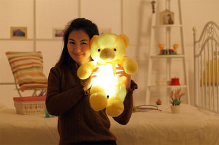 Creative Light Up LED Teddy Bear Stuffed Animals Plush Toy Colorful Glowing Christmas Gift For Kids Pillow - Phosgene