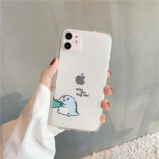 Simple Transparent Airbag Anti-fall Mobile Phone Case Protective Cover For Cute Couples - Phosgene