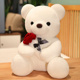 23-45cm New Lovely Hug Roses Teddy Bear Plush Pillow Stuffed Soft Animal Dolls Nice Birthday Gift Girlfriend Valentine's Day - Phosgene