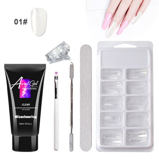 Painless Extension Gel Nail Art Without Paper Holder Quick Model Painless Crystal Gel Set - Phosgene