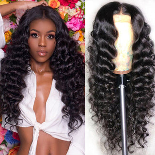 Human Hair Loose Deep Lace Frontal Wigs 13x4 Headgear - Phosgene