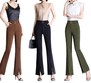 Women's High Waist Casual Wide And Long Cropped Pants - Phosgene