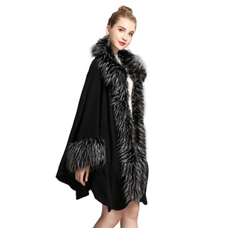 Faux Fur Cape Cape Women's Coat - Phosgene