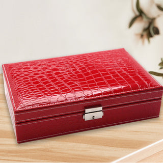 Leather Rectangular Single Layer Stud Earring Storage Box - Phosgene