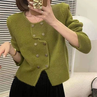 Classic Style Short Knitted Cardigan Jacket Advanced French Style - Phosgene