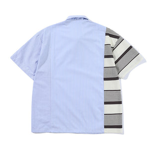 Striped Stitching Casual Shirt Couple Phosgene