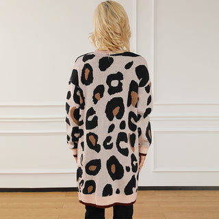 Fashion Leopard Print Long Sleeve Inverness - Phosgene