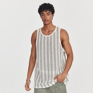 Men's Loose Breathable Vertical Stripes Casual Vest Phosgene