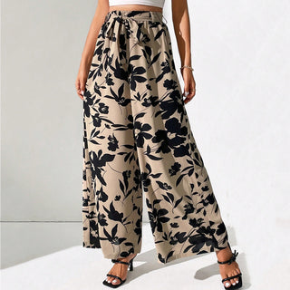 Summer New Fashion Lace-up High Waist Wide Leg Pants - Phosgene