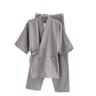 Men's kimono pajamas cotton double gauze loose pajamas - Phosgene