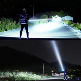 Strong Flashlight Focusing Led Flash Light Rechargeable Super Bright LED Outdoor Xenon Lamp - Phosgene