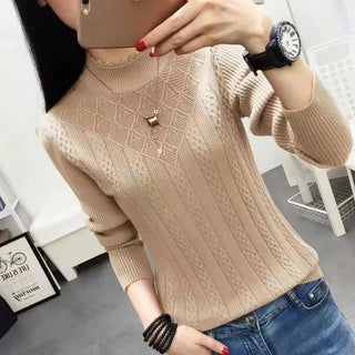 Women's Half Turtleneck Pullover Solid Color - Phosgene