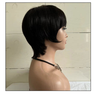 Short Straight Wig Women's Short Hair Head Cover Real Human Hair - Phosgene