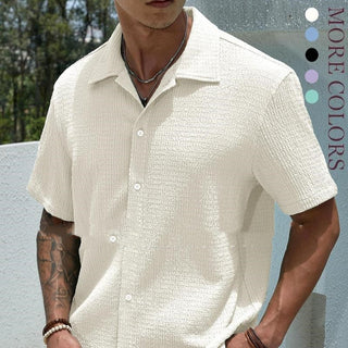 Men's Solid Color Short Sleeve Shirt Casual Phosgene