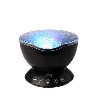 Ocean Wave Projector LED Night Light Remote Control TF Cards Music Player Speaker Aurora Projection - Phosgene