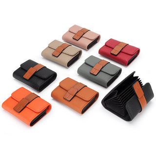 Women's Leather Card Holder Small Exquisite High-end Multiple Card Slots Phosgene