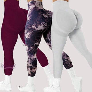 Tie Dye Peach Hip Seamless Yoga Pants High Waist Workout Women Phosgene