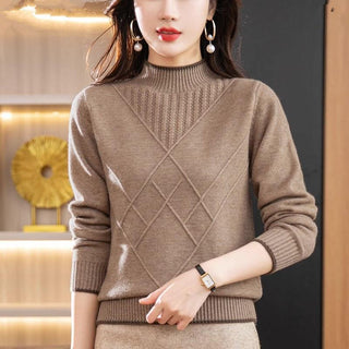 Women's Half Turtleneck Solid Color Sweater - Phosgene