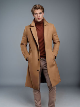 Woolen Men's Mid-length Trench Coat - Phosgene