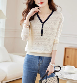 V-neck Sweater Thin Loose Outer Wear - Phosgene