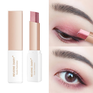 Lazy Eyeshadow Stick Stereo Gradient Shimmer Double Color Eye Shadow Pen Waterproof Easy To Wear Eyeshadow - Phosgene