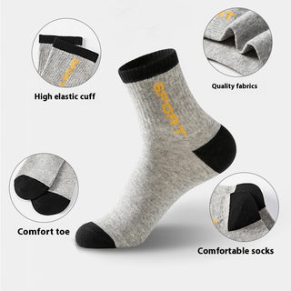 Spring And Autumn Summer Socks Men's Mid-calf Length Sock Sweat-absorbent Breathable - Phosgene