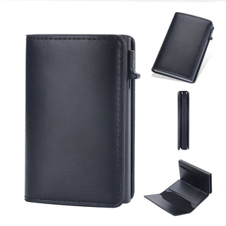 Crazy Horse Leather Anti-degaussing Card Clamp Men - Phosgene