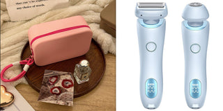 2 In 1 Hair Removal Epilator USB Rechargeable Trimmer Women Body Razor Face Leg Armpit Bikini Hand Pubic Shaver Hair Remover - Phosgene