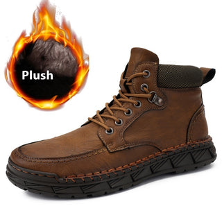 Winter Men's Boots Leisure Plus Size Fleece-lined Platform Casual Shoes Gaobang - Phosgene