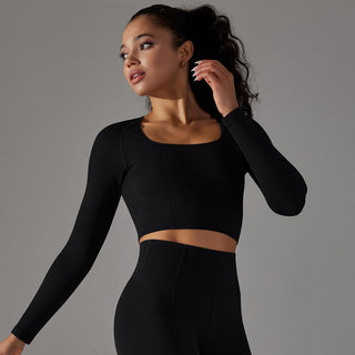 Knitted Long Sleeve Yoga Wear - Phosgene