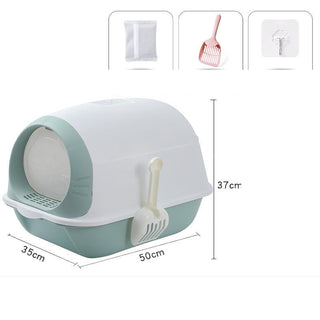 Elevated Semi-closed Litter Suction Deodorant Cat Toilet With Flip Cover - Phosgene