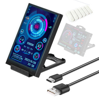 3.5-inch Computer Small Secondary Screen IPS Full View USB Chassis Monitor Date Display - Phosgene