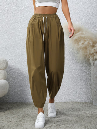 Women's Drawstring Pocket Fashion Loose Casual Pants - Phosgene