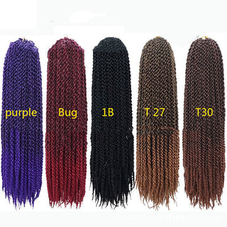 Crochet Braid Hair Synthetic Black Brown Senegalese Twist Crochet Twist Braids For Women - Phosgene