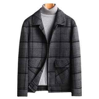 Men's Short Woolen Coat Warm Lapel - Phosgene