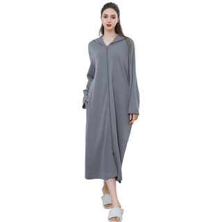 Zipper Bathrobe Couple Hooded Nightgown Thin Pajamas - Phosgene