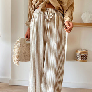 Fashion Striped Drawstring Casual Pants For Women Phosgene