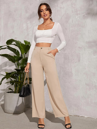 Wide Leg Draping Effect Commuter Loose Trousers Phosgene