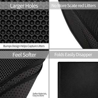 Kitty Cat Litter Mat Trapping Honeycomb Double Layer Design Waterproof Double Layer EVA Cat Litter Pad Waterproof Non-slip Sand Basin Filter Kitten Dog Washable Mattress - Phosgene