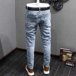 Patchwork Casual Light Blue Jeans Phosgene