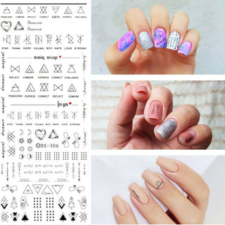 Geometric  DIY Art Nail Polish Stickers - Phosgene