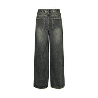 Washing Water Denim Straight-leg Trousers Men Phosgene