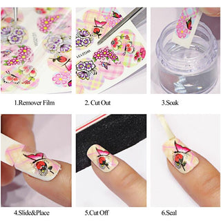 1pcs Nail Sticker Butterfly Flower Water Transfer Decal Sliders for Nail Art Decoration Tattoo Manicure Wraps Tools Tip JISTZ508 - Phosgene