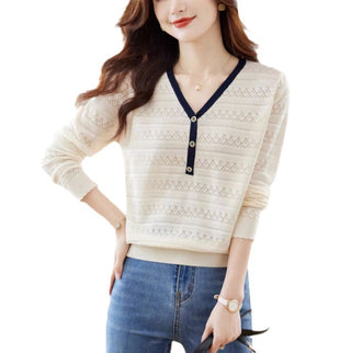 V-neck Sweater Thin Loose Outer Wear - Phosgene