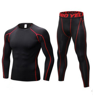 Men's Fitness Running Compression Training Suit Tights Long-sleeved Shirt Pants Leggings Sports Suit Fitness Sportswear - Phosgene